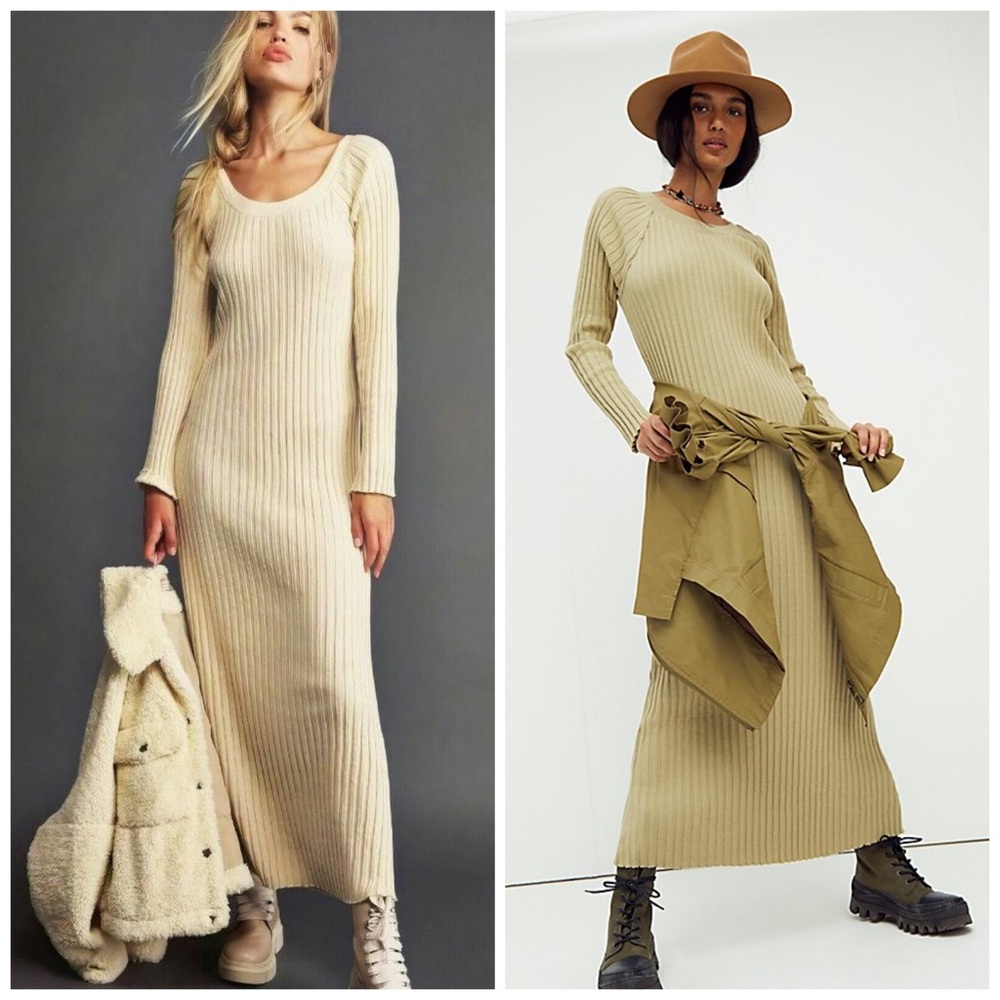 Free People Beach Walk About Long Ribbed very stretchy dress sz XS